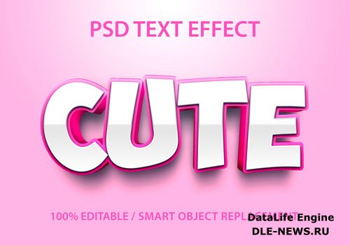 Editable text effect cute design psd