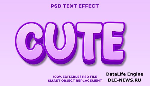 Cute text effect style template