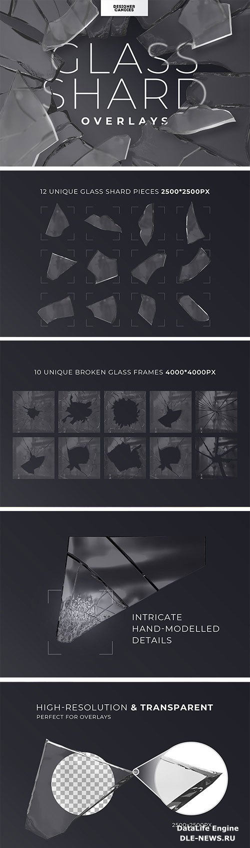 Realistic Glass Shard & Broken Frame Overlays Pack