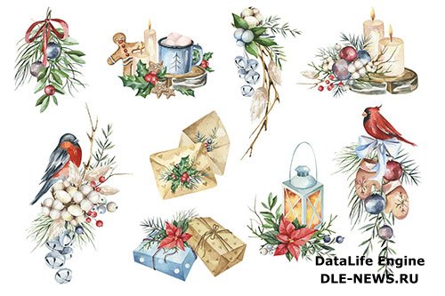 Christmas Compositions Isolated Set