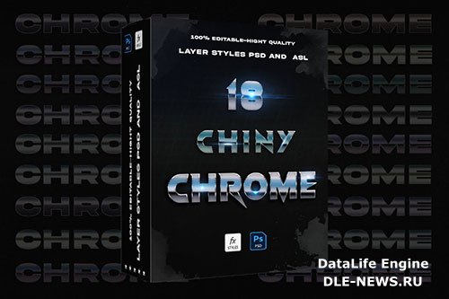 18 chiny Chrome layer Styles Photoshop Action