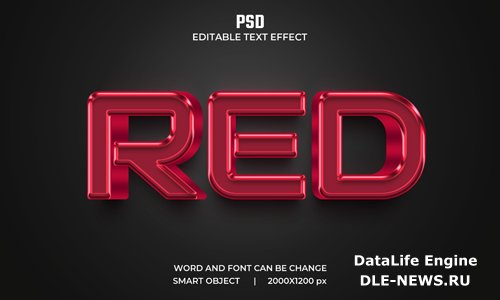 Red 3d editable text effect premium psd with background