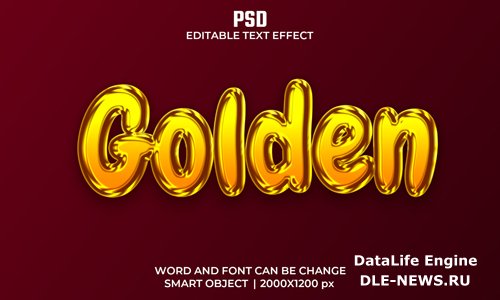 Golden 3d editable text effect premium psd with