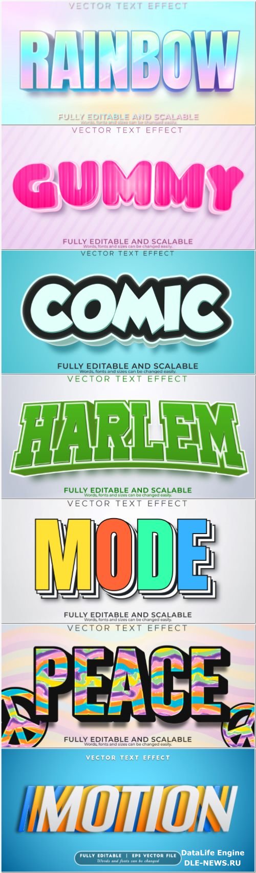 3d editable text style effect vector vol 883