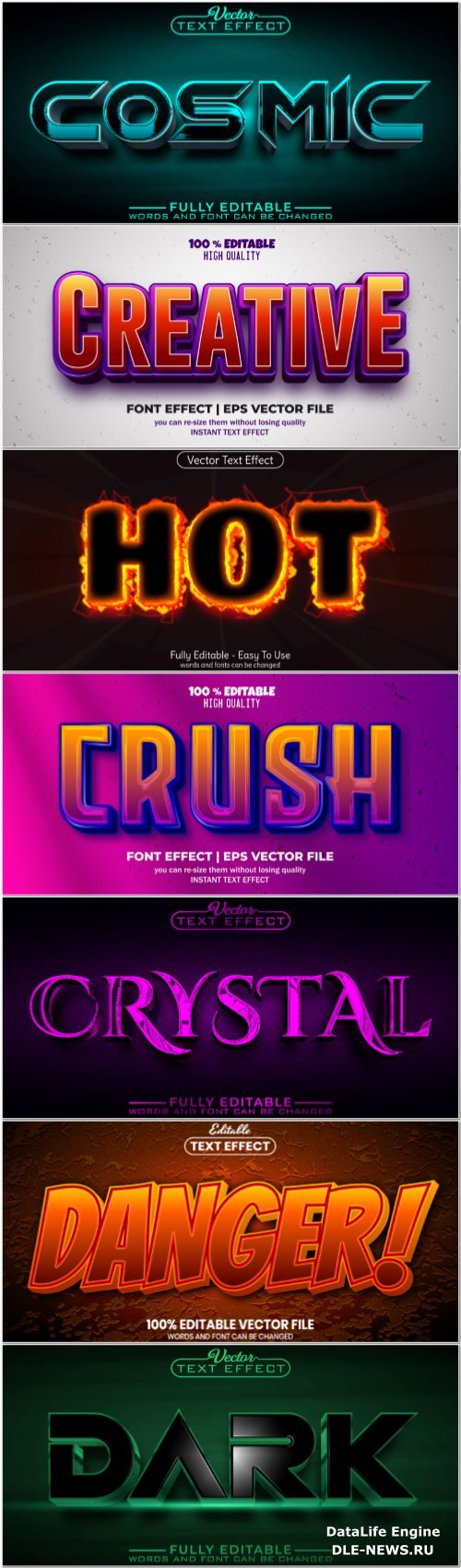 3d editable text style effect vector vol 882