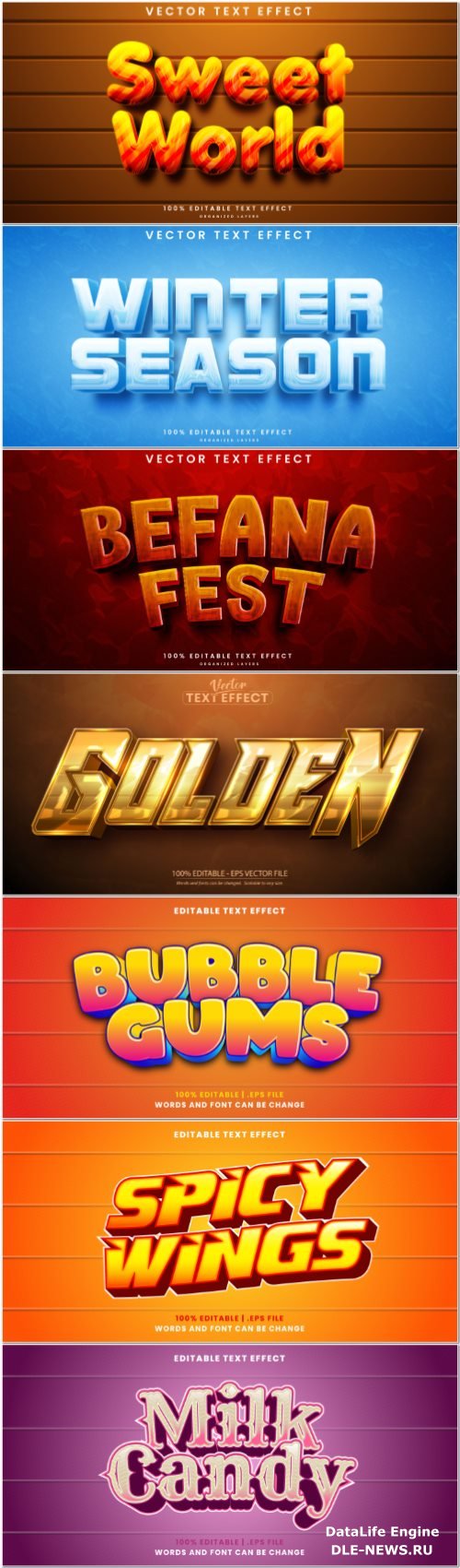 3d editable text style effect vector vol 878