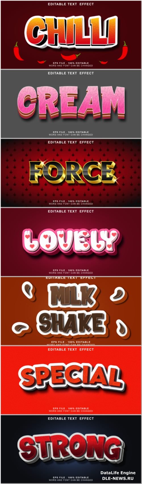 3d editable text style effect vector vol 876