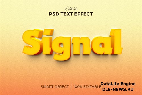 Signal editable 3d text effect mockup premium psd