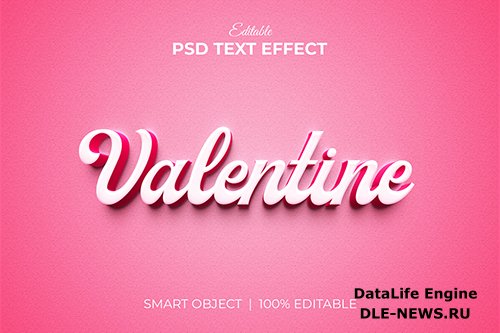 Valentine editable 3d text effect mockup premium psd