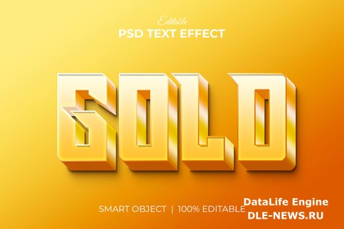 Gold luxury editable 3d text effect mockup premium psd