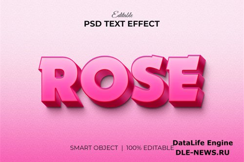 Rose editable 3d text effect premium psd