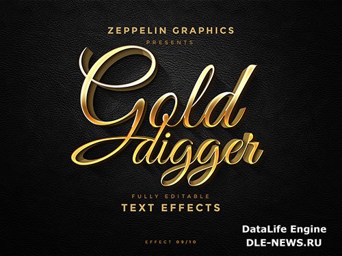 Calligraphic golden text effect style psd