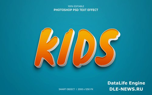 Kids 3d editable psd text effect