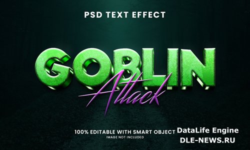Goblin attack 3d text effect psd