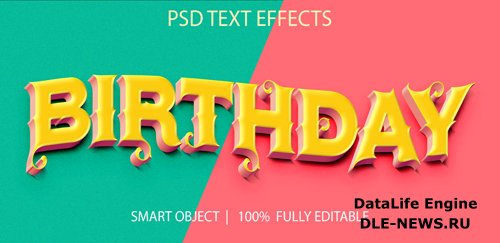 Birthday psd text effect psd