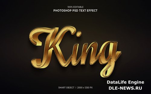 King 3d editable text effect psd