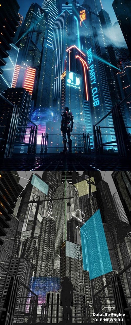 3D Models C4D OCTANE RENDER CYBERPUNK CITY BATMAN GOTHAM CITY CBD SKYSCRAPERS 3D MODEL