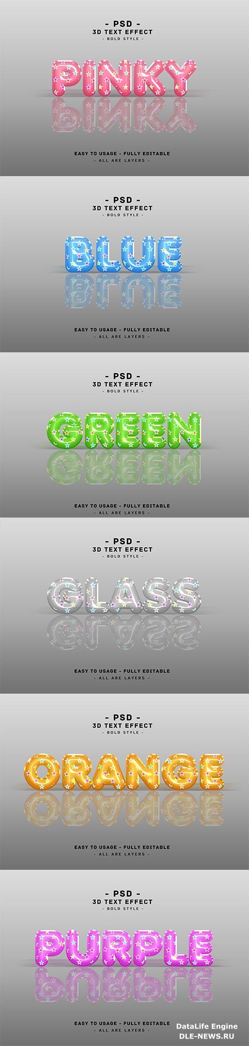 3d balloon text style effect psd