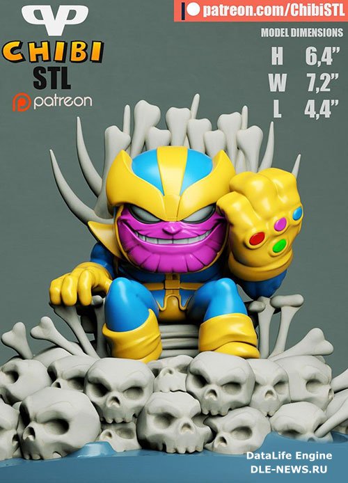 3DXM - Thanos on Throne Chibi (Marvel)