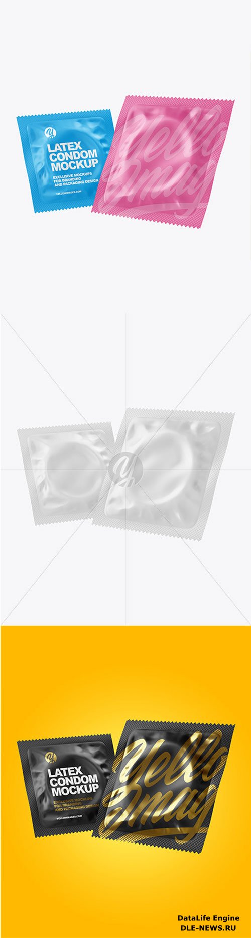 Two Matte Condom Packaging Mockup 70780