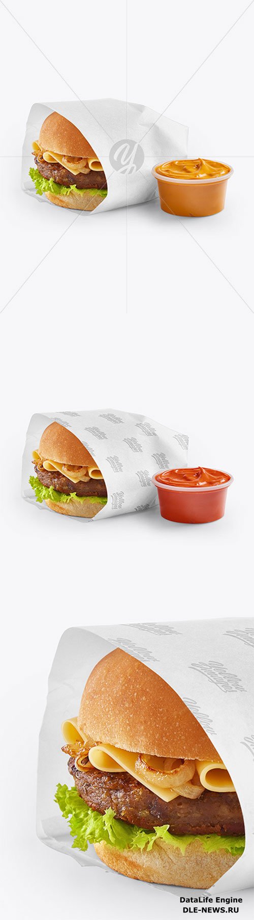 Wrapped Burger with Sauce Mockup 72519