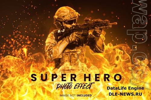 Super hero photo effect psd