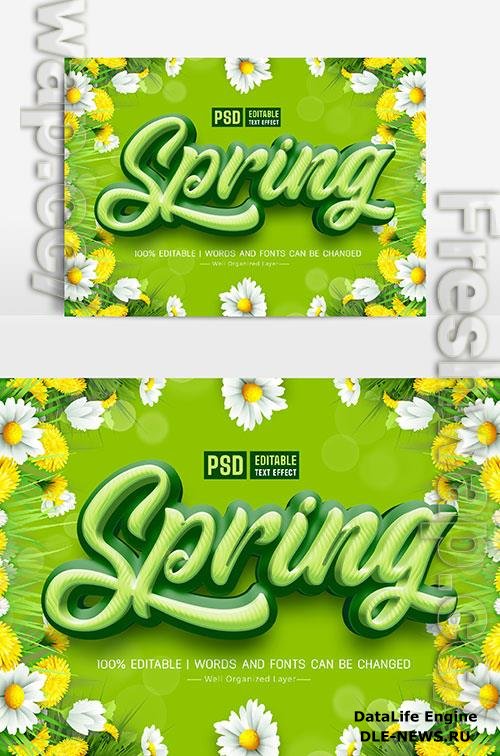 Beautiful Spring Text Effect With Flowers