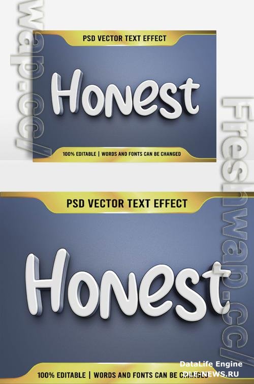 Text 3D very beautiful Honest