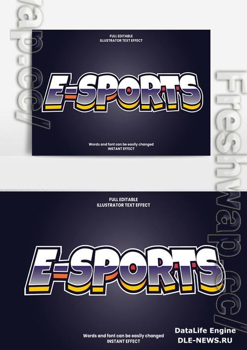 Esports Text Effect Vector Illustration