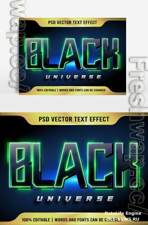 Beautiful black text effect 3D Effect