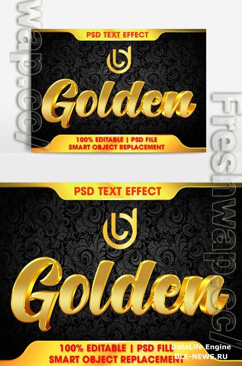 Psd Golden golden text effect 3d correction