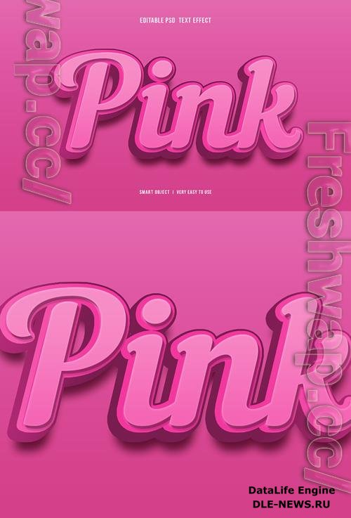 Psd Pink Editable 3D Text Effect