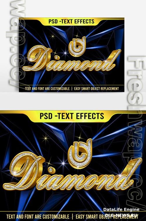 Psd Diamond text effect 3d correction