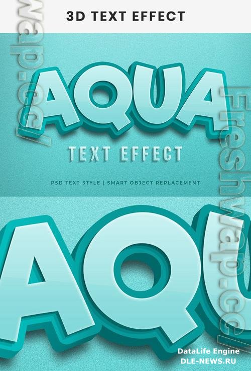 Psd Aqua 3d text effect generatora and text style effect