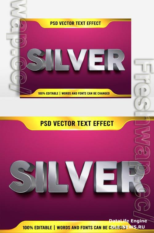 Beautiful Vector 3D Silver Text Effects