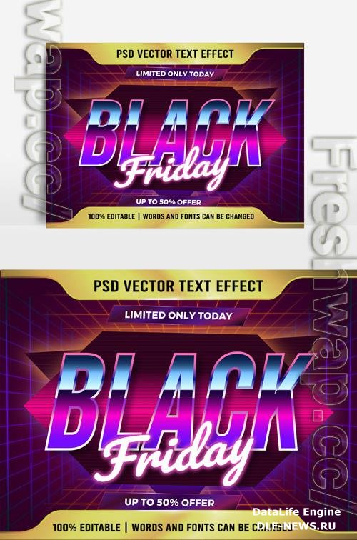 Beautiful text effect 3D Effect Black friday