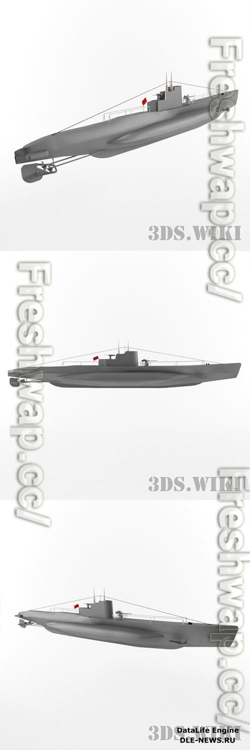 Submarine Shch-216 Pike 3D Model