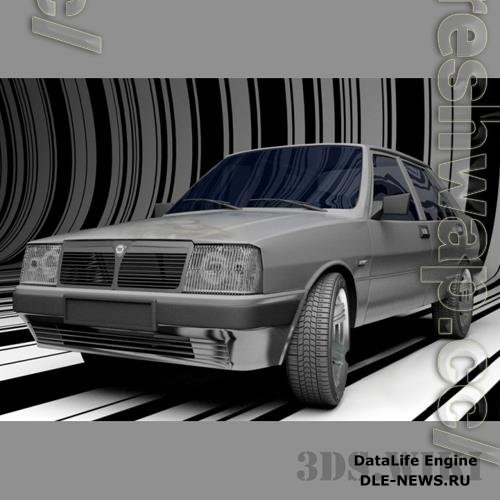 Old Lancia Prisma 1600 3D Model