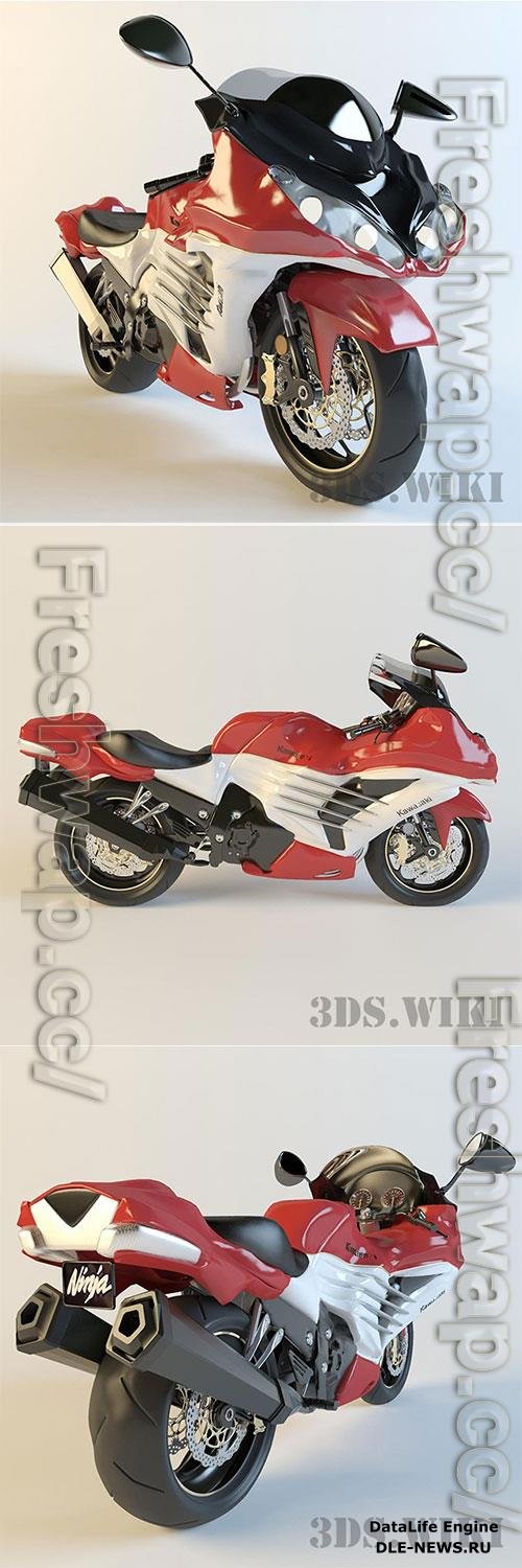 Kawasaki motorcycle 3D Model