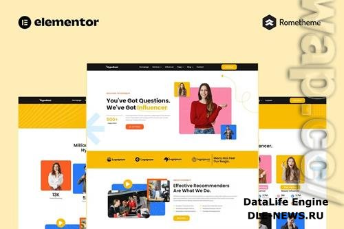 ThemeForest - Hypebeat - Influencer Marketing Agency Elementor Pro Full Site Template Kit 38228770