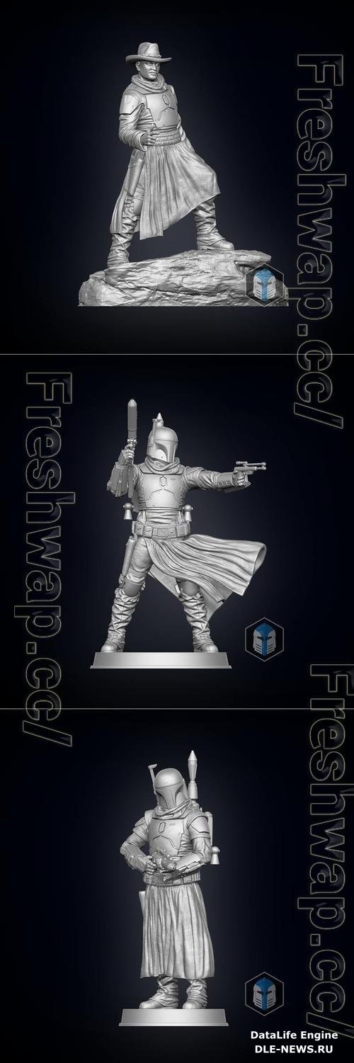 Boba Fett Figurine Pose 1, 3, 5 3D Print