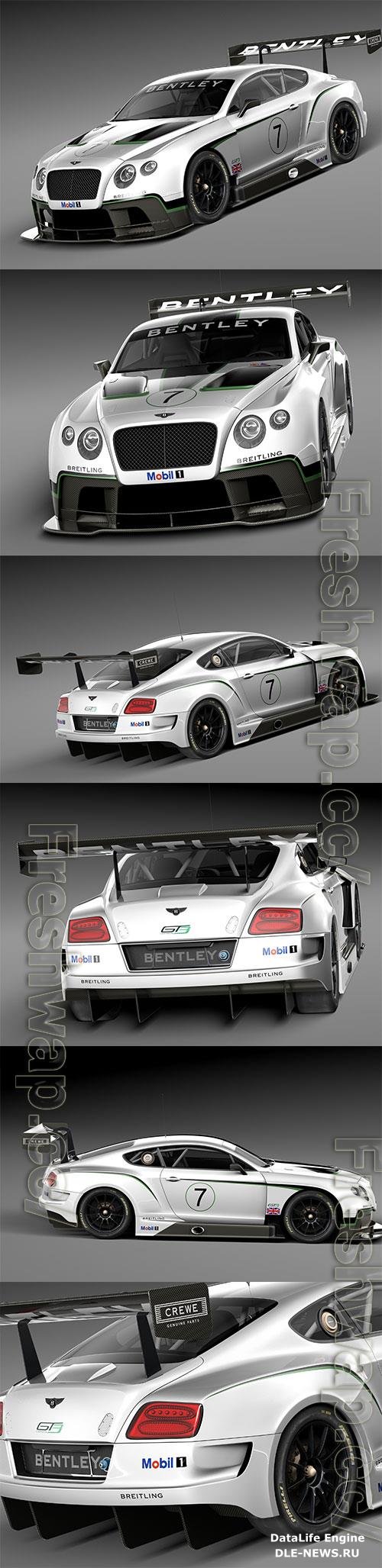 Bentley Continental GT3 2014 Race Car 3D Model