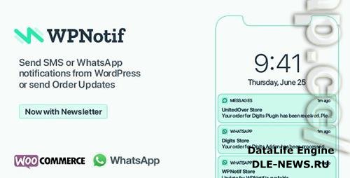 CodeCanyon - WPNotif v2.7 - WordPress SMS & WhatsApp Message Notifications - 24045791 - NULLED + WPNotif Add-Ons