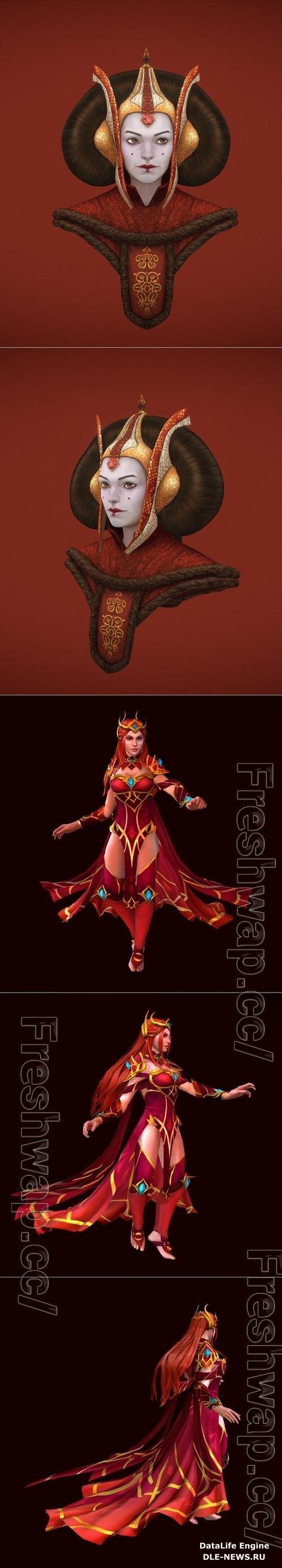 Queen Amidala and Lina Queen of Misrule Dota Set 3D Print