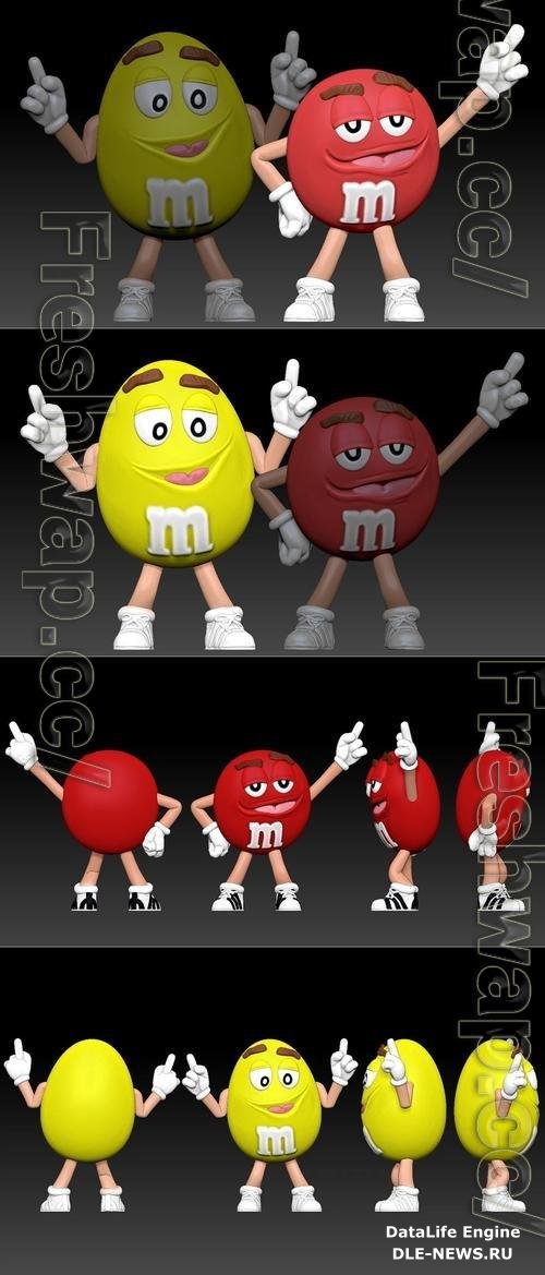 Rouge and Jaune M&M's 3D Print