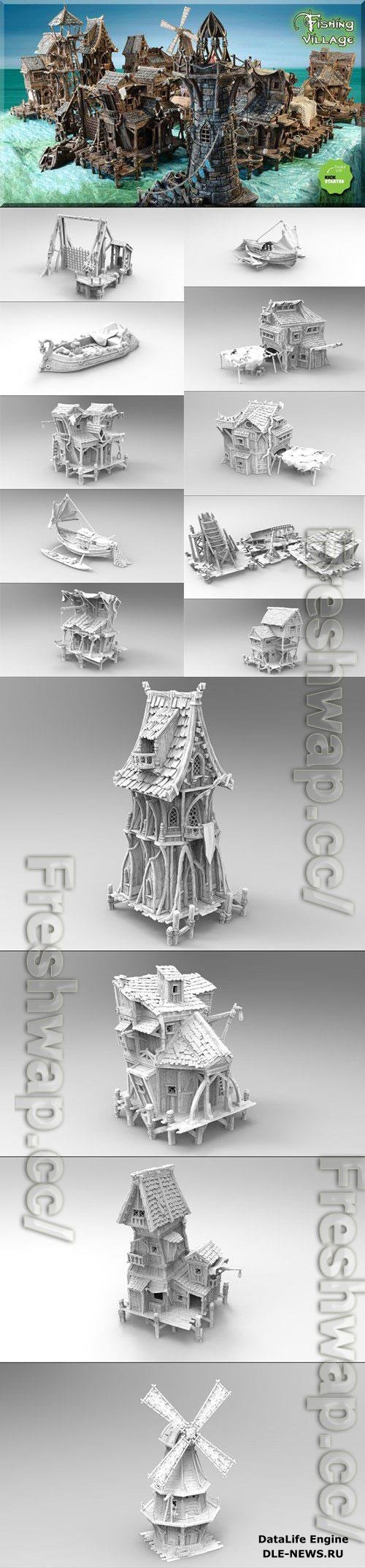 Fishing Village 3D Print