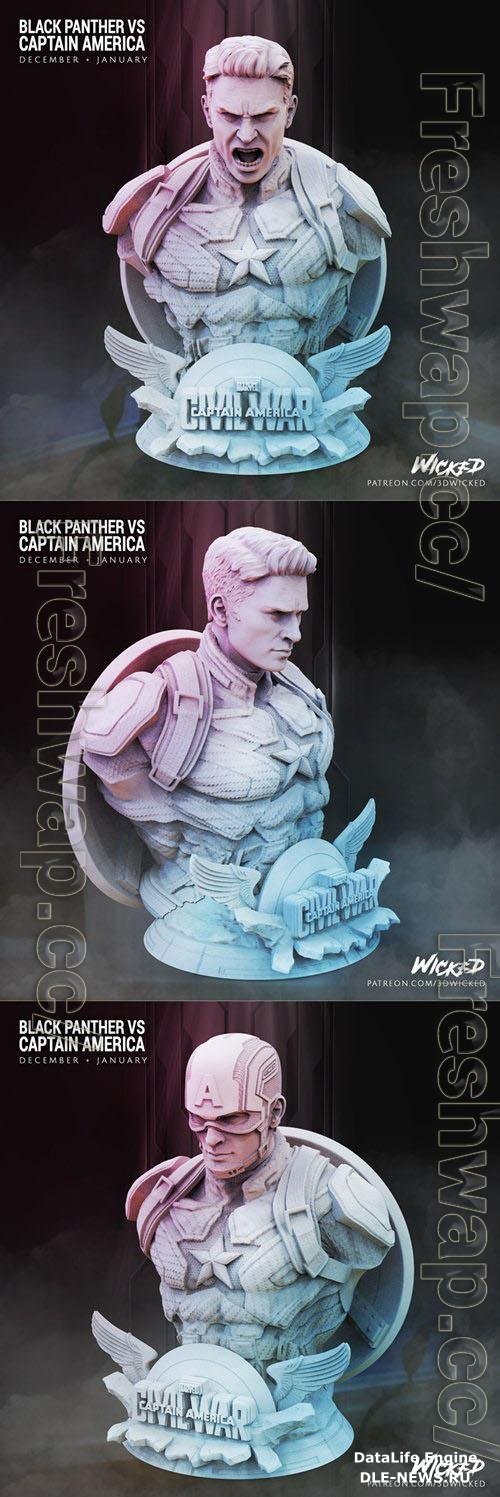 Wicked Captain America Bust 3D Print