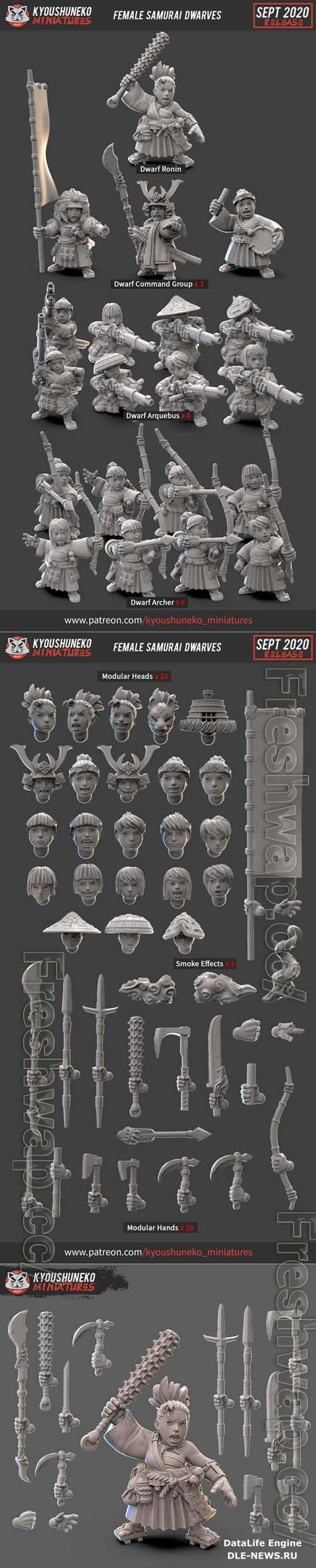 Female Samurai Dwarves 3D Print