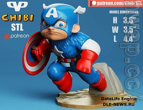 Captain America Chibi 3D Print