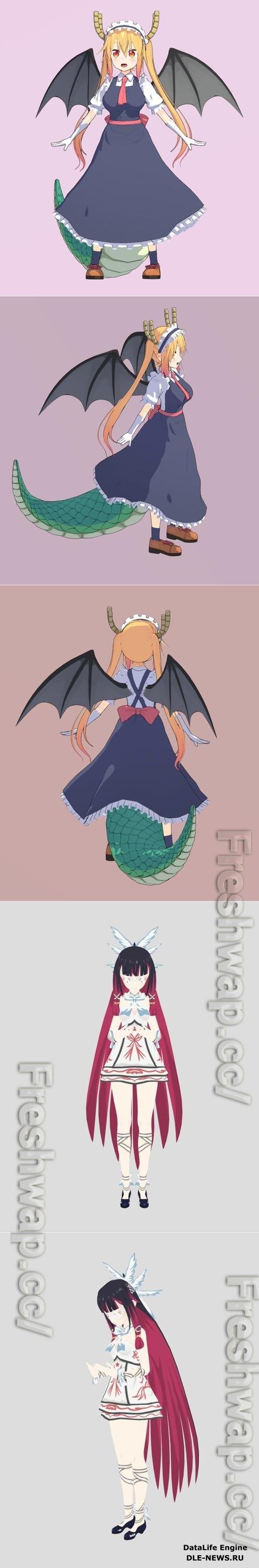 Maidragon - Tohru and Columbina Genshin Impact 3D Print